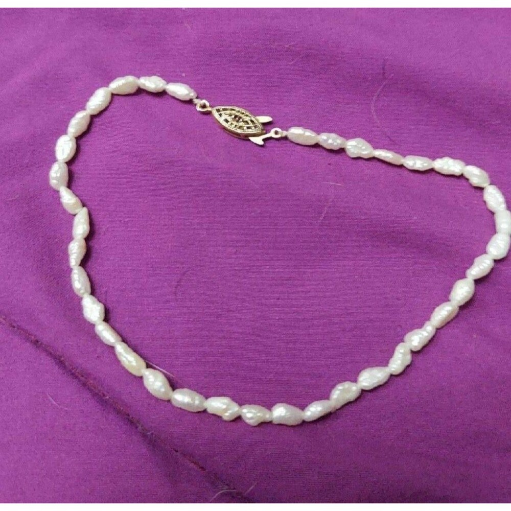 Faux freshwater pearl anklet